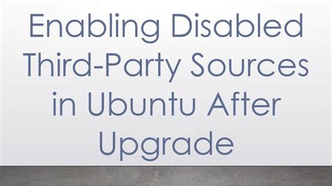 enable third party sources ubuntu