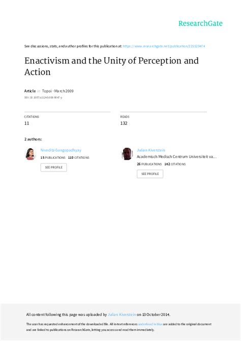 Read Online Enactivism And The Unity Of Perception And Action 