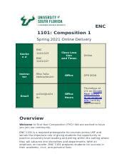 Enc 1101 Composition 1 Week 7 Quiz
