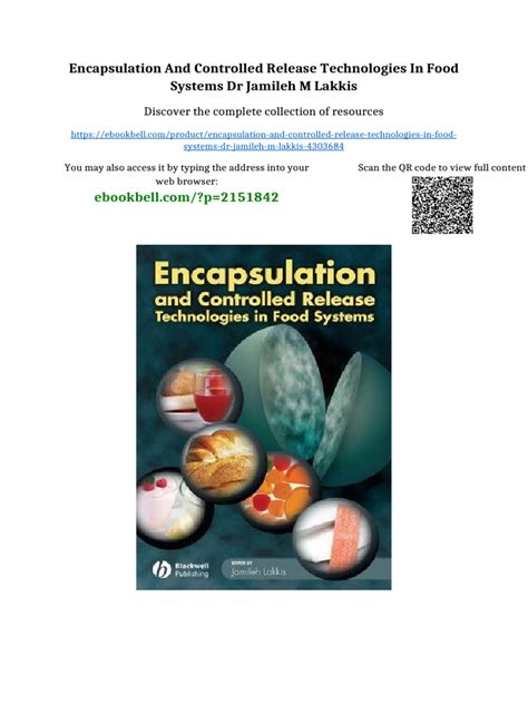 Encapsulation And Controlled Release Technologies In Food Systems