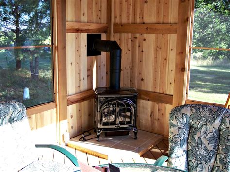 Enclosed Patio With Wood Stove