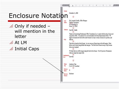Enclosure Notation