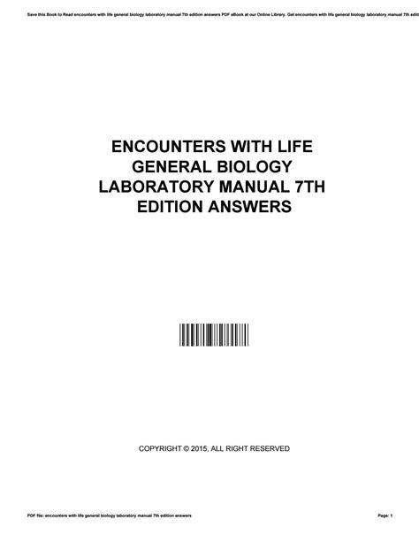 Read Encounters With Life Lab Manual Answer Key 
