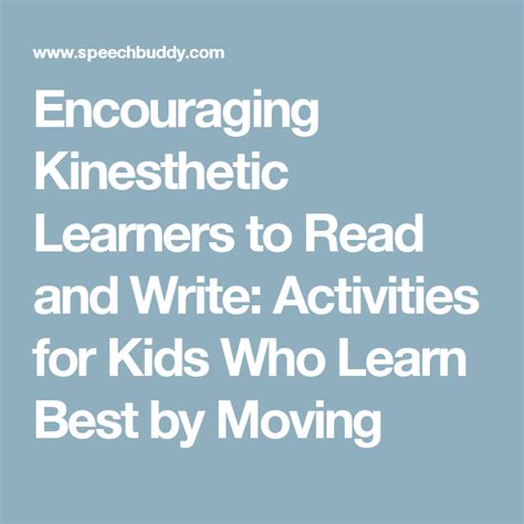 Encouraging Kinesthetic Learners To Read And Write Activities Kinesthetic Writing - Kinesthetic Writing