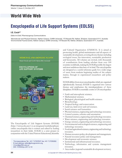 Encyclopedia Of Life Support Systems Eolss