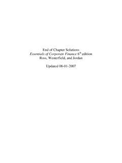 End Of Chapter Solutions Essentials Of Corporate Finance 6