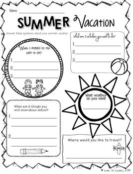 End Of Kindergarten Summer Vacation Packet For Students Entering 1st Grade Summer Packet - Entering 1st Grade Summer Packet