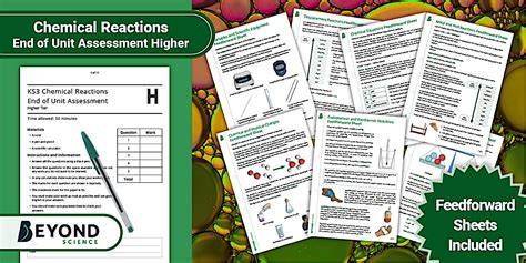 end of unit test chemical reactions ks3