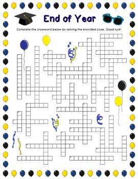End Of Year Crossword Clue End Of The Year Crossword Puzzle - End Of The Year Crossword Puzzle