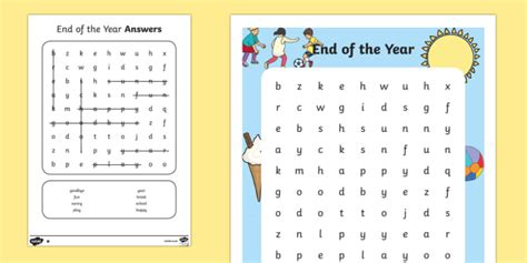 End Of Year Differentiated Word Search Teacher Made End Of The Year Word Search - End Of The Year Word Search
