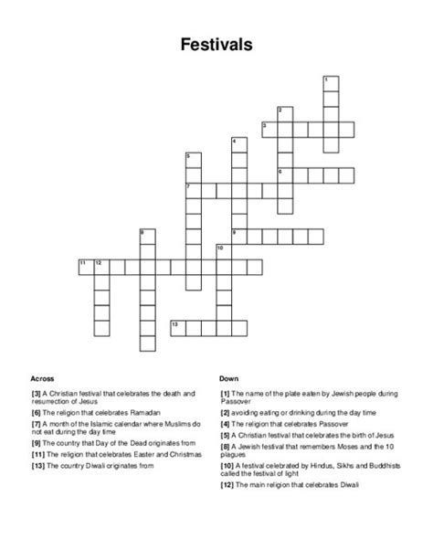 End Of Year Festival Crossword Clues Find Answers End Of The Year Crossword Puzzles - End Of The Year Crossword Puzzles