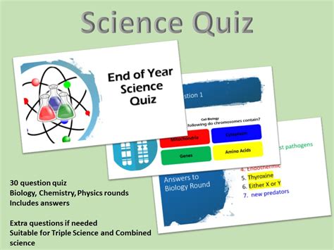 End Of Year Science Quiz Teaching Resources End Of Year Science Activities - End Of Year Science Activities