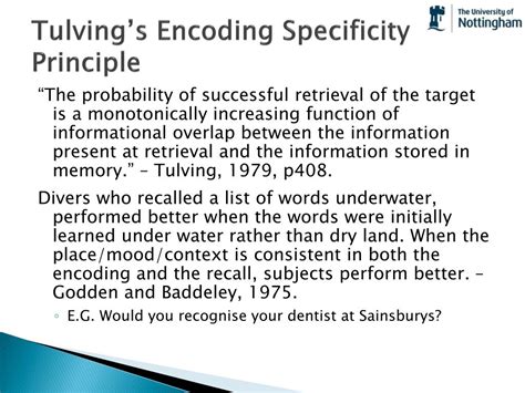 endel tulving encoding specificity