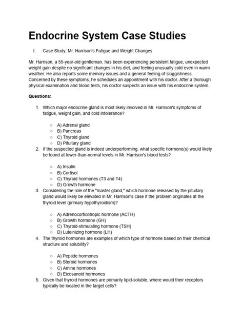 Endocrine System Case Studies