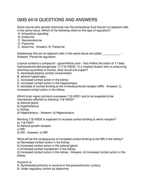 Endocrinology Multiple Choice