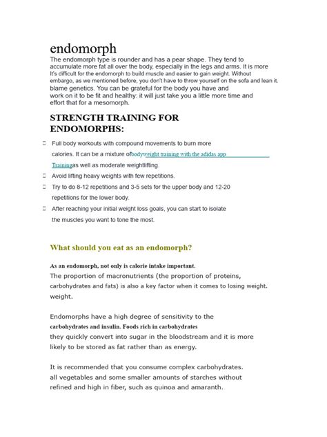 Endomorph Workout Guide Learn How To Parkour From