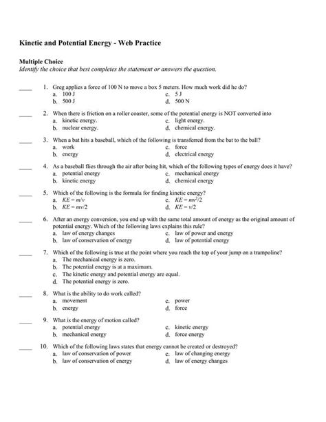 Energy Webquest Answer Key