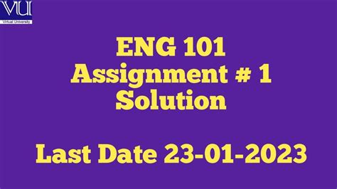 Download Eng 101 Assignment 1 Solution 