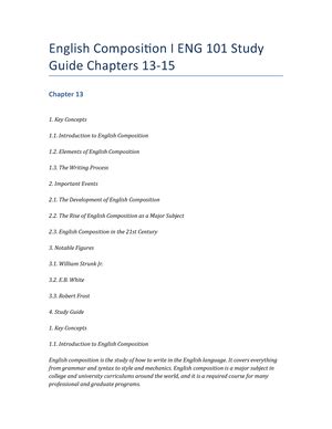 Read Online Eng 101 Composition I Sample Csu Global 