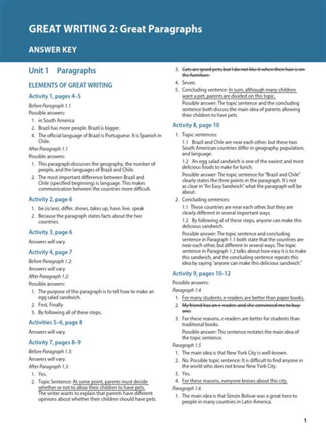 Engaging Writing 2 Answer Key