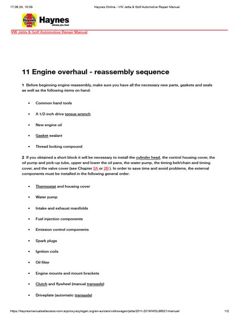Read Online Engine Identification Overhaul Procedures General 