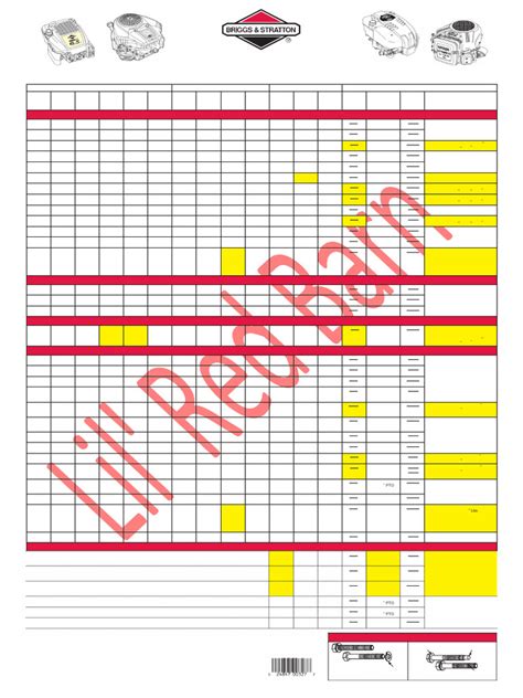 Download Engine Specifications Chart 