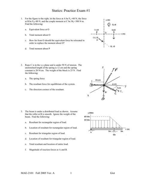 Engineering 9 Statics Exam 1 Chapters 2 3