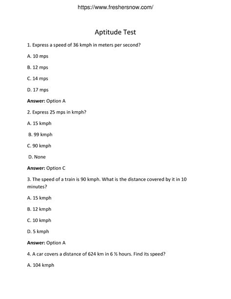 Engineering Aptitude Test Questions And Answers