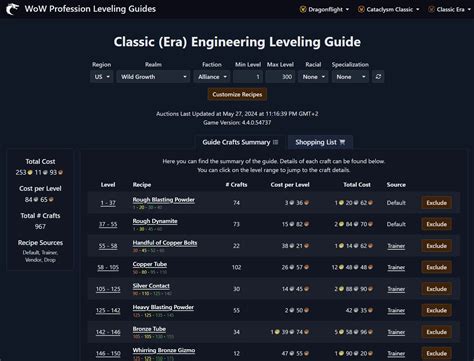 engineering classic wow recipes