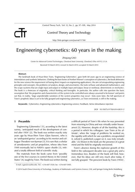 Engineering Cybernetics