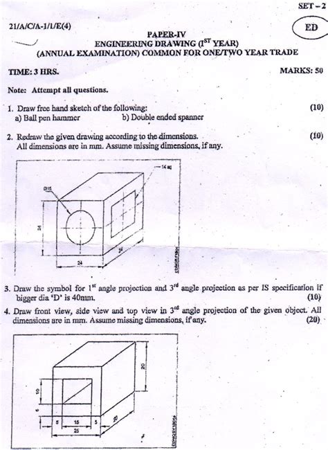 Engineering Drawing 1st Year Questions With Answers