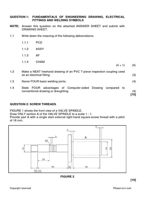 Engineering Drawing N2 Fet Previous Q