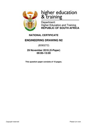 Engineering Drawing N2 Paper For November 2013