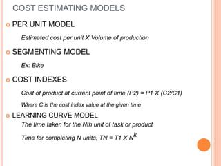 engineering economics and cost estimation
