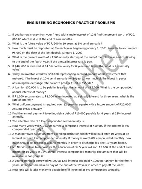 Engineering Economics Example Problems
