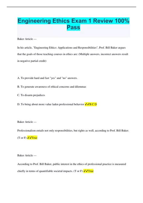 Engineering Ethics Exam Questions