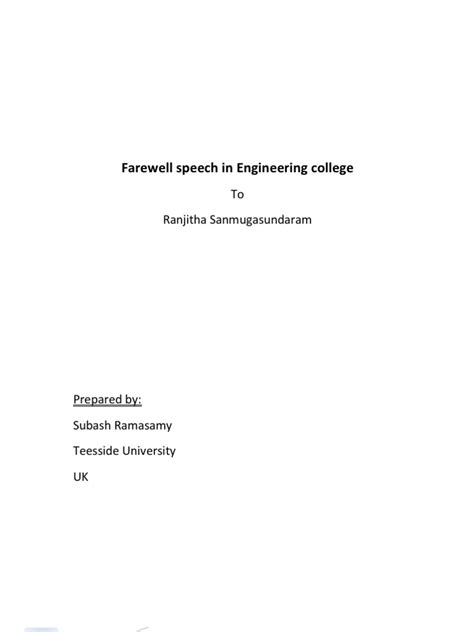Engineering Farewell Speech