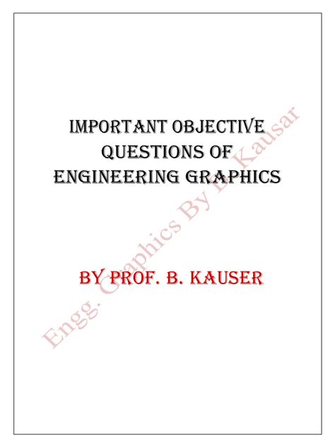 Engineering Graphics Objective Type Of Question Pdf