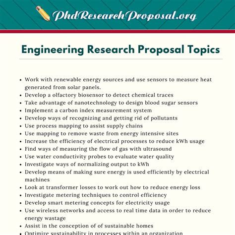 Engineering Management Proposal Topics