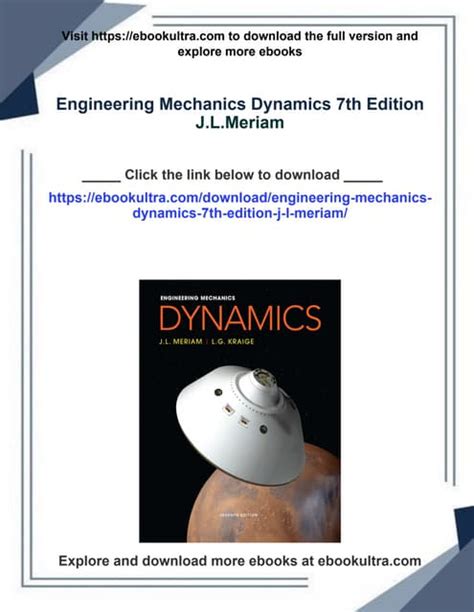 Engineering Mechanics Dynamics Meriam 7th Edition Solutions