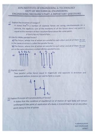 Engineering Mechanics Important Question For 2nd Sem