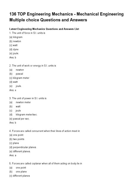 Engineering Mechanics Questions Solutions