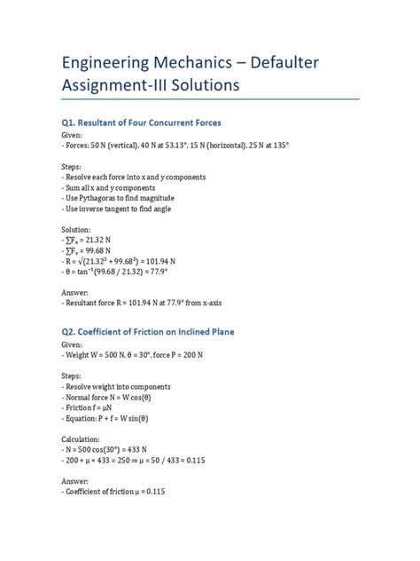 Engineering Mechanics Solutions By F L Singer