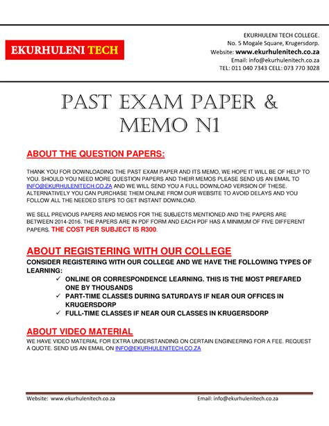 Engineering N1 Question Papers