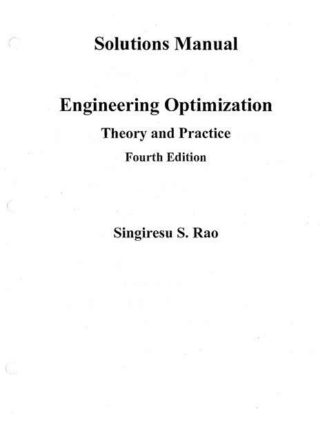Engineering Optimization Solution Manual