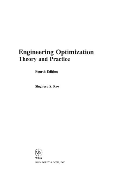 Engineering Optimization Theory Practice Solution Manual