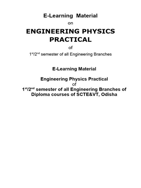 Engineering Physics 1 Year Diploma