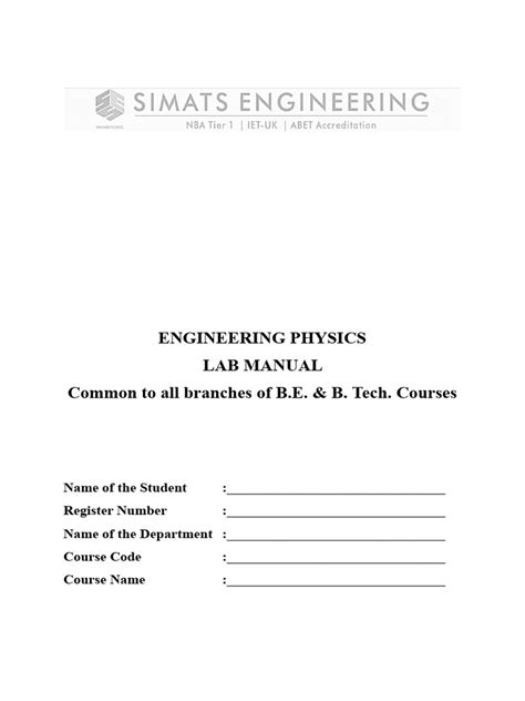 Engineering Physics Lab Manual Download