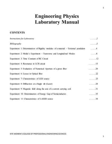 Engineering Physics Lab Manual Wbut