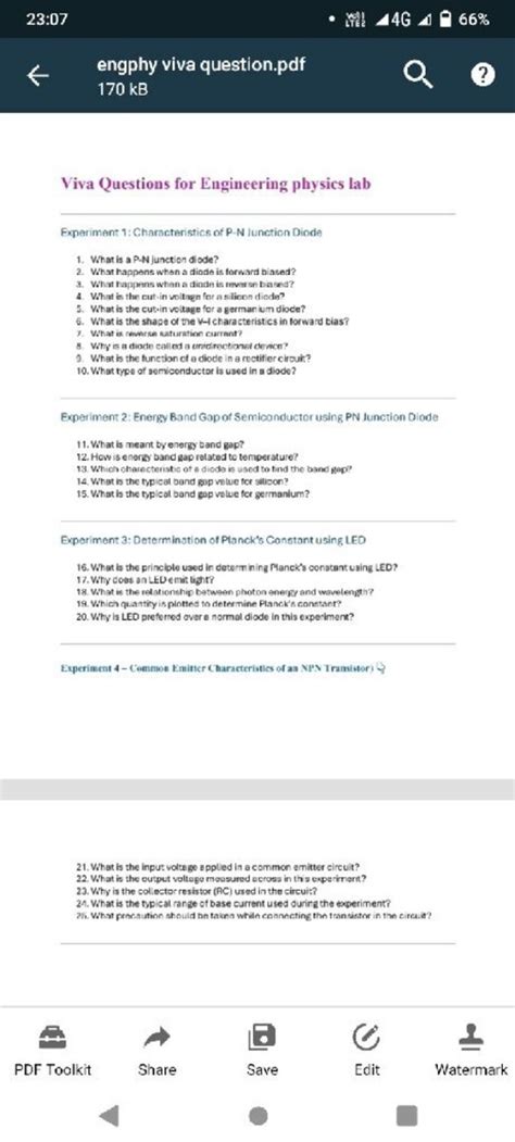 Engineering Physics Lab Viva Questions Jntu World